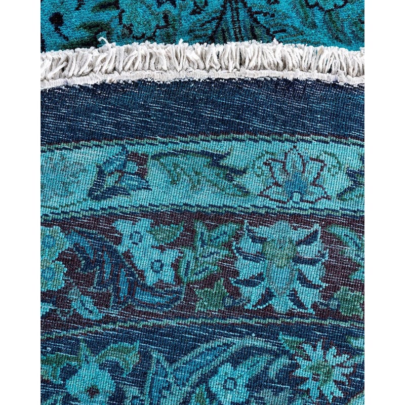 Contemporary Overdyed Wool Hand Knotted Round Area Rug - 10' 1" x 10' 2"