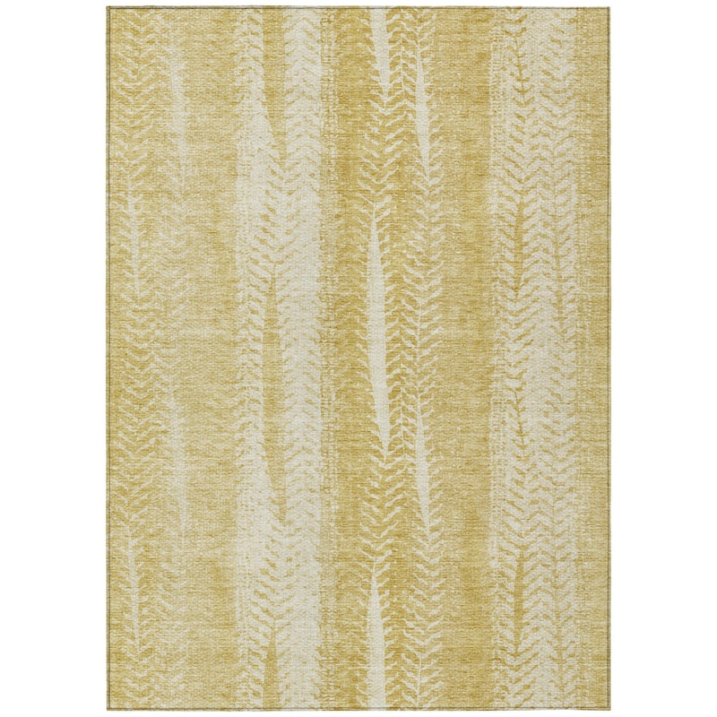 HomeRoots Botanical Leaves Transitional Rectangle Outdoor Rug