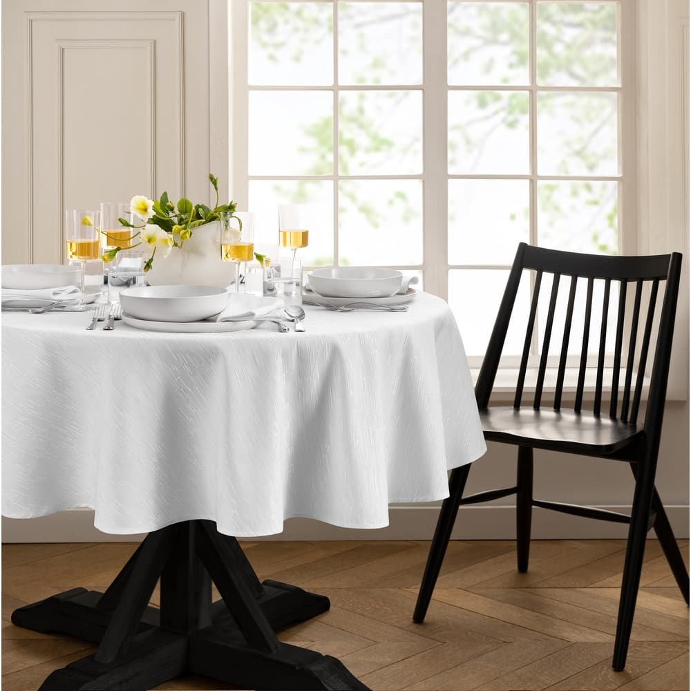 Continental Solid Texture Water and Stain Resistant Tablecloth