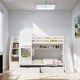preview thumbnail 1 of 7, Twin Over Twin Size Bunk Bed Kids Bed with 2 Drawers 3 Shelves and Slide, White White