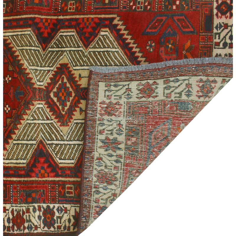 Fine Vintage Distressed Mama Red/Beige Runner - 3'0" x 10'8"