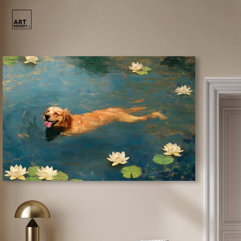 Pond Pup II Canvas by Art Remedy, Gallery Wrapped