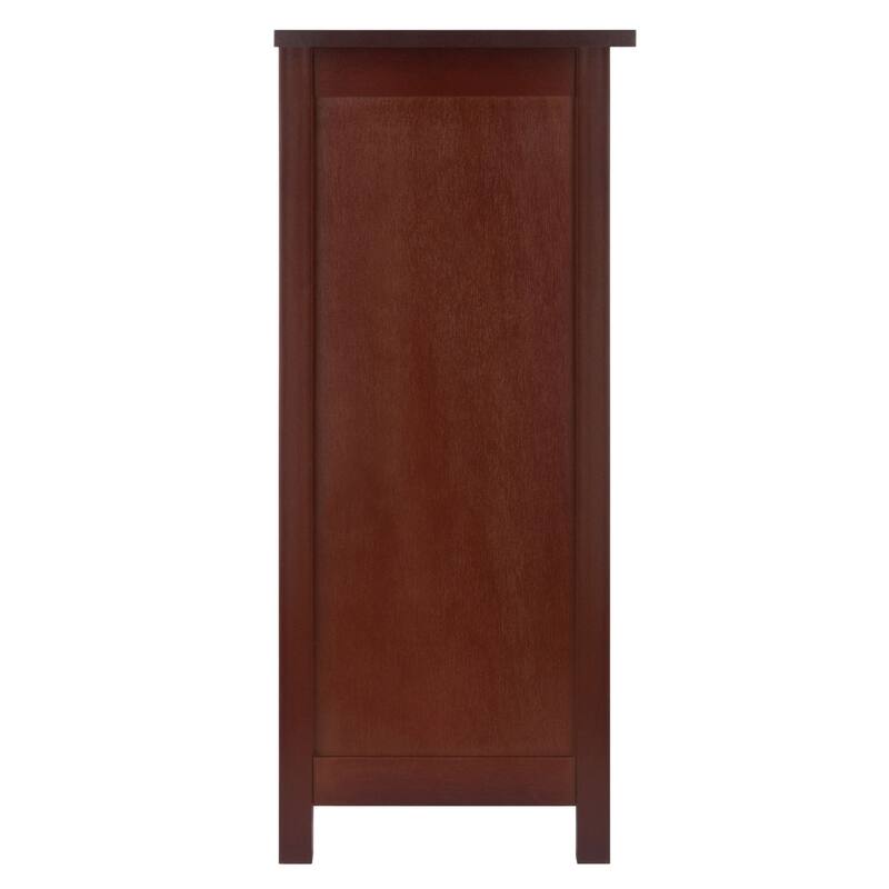 Storage Shelf with 3 Foldable Woven Baskets - 39" - Walnut Finish - 4 Pc