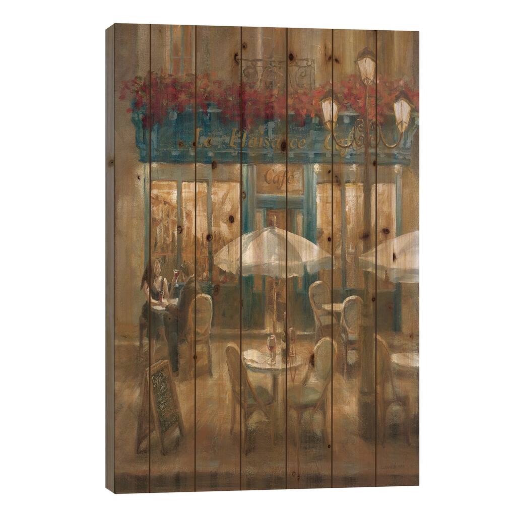 Paris Cafe I Crop Print On Wood by Danhui Nai - Multi-Color