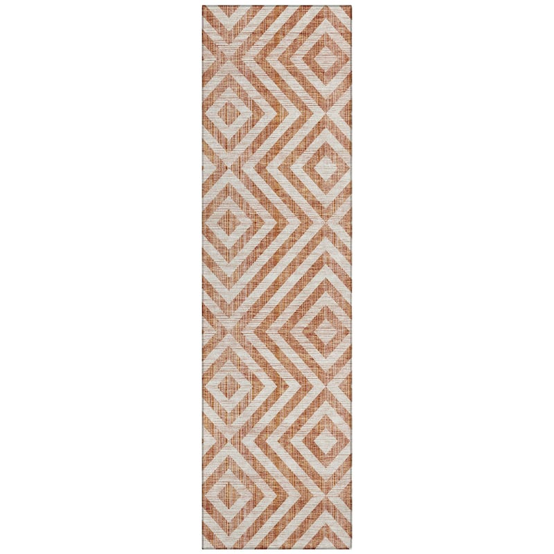 Machine Washable Indoor/ Outdoor Chantille Geo Diamond Rug
