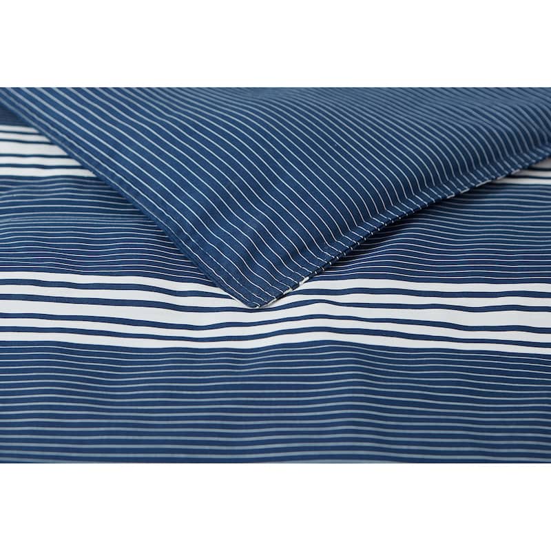 Nautica Craver Cotton Navy Duvet Cover Set