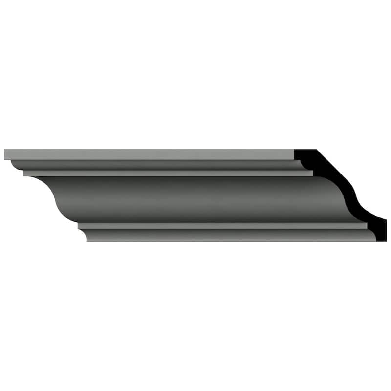 2 3/8"H x 2 3/8"P x 3 3/8"F x 94 1/2"L Luna Crown Moulding - 1-Pack