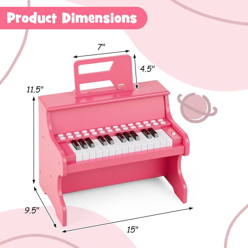 Gymax 25 Keys Digital Piano w/Music Stand Teaching Mode Lighted Keys 6