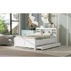 preview thumbnail 5 of 14, Full Size Platform Bed with Multi-functional Headboard, USB Ports, Twin Trundle, and 3 Storage Drawers