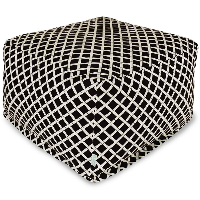 Majestic Home Goods Woven Indoor/ Outdoor Ottoman Pouf - Black