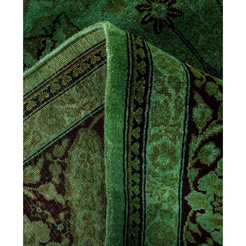 Overdyed One-of-a-Kind Hand-Knotted Area Rug - Green - 6' 1" x 6' 3"