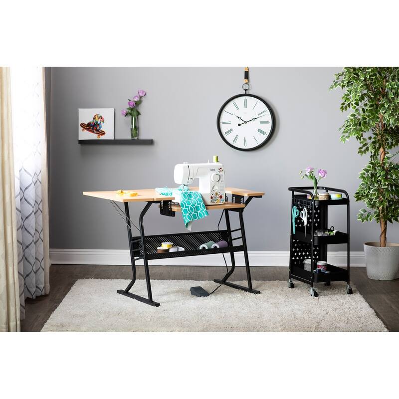 Sew Ready Eclipse Sewing Crafting Office Table with Folding Top and Adjustable Platform