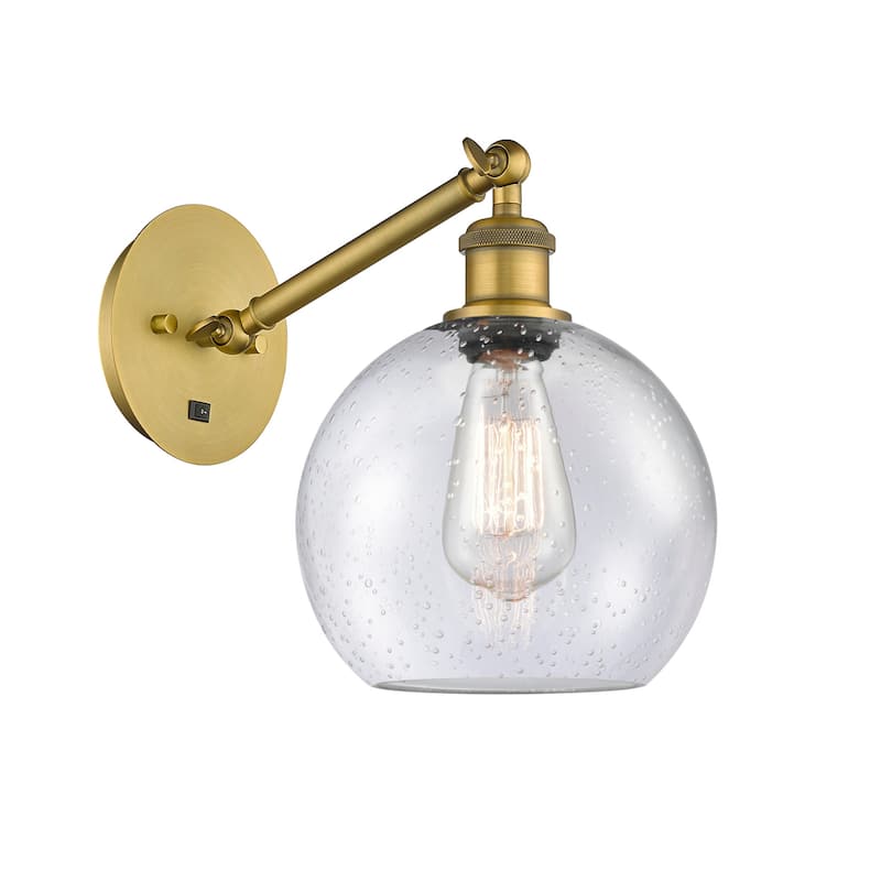 Innovations Lighting 317-1W-14-8 Athens Sconce Athens 14" Tall Wall - Brushed Brass / Seedy