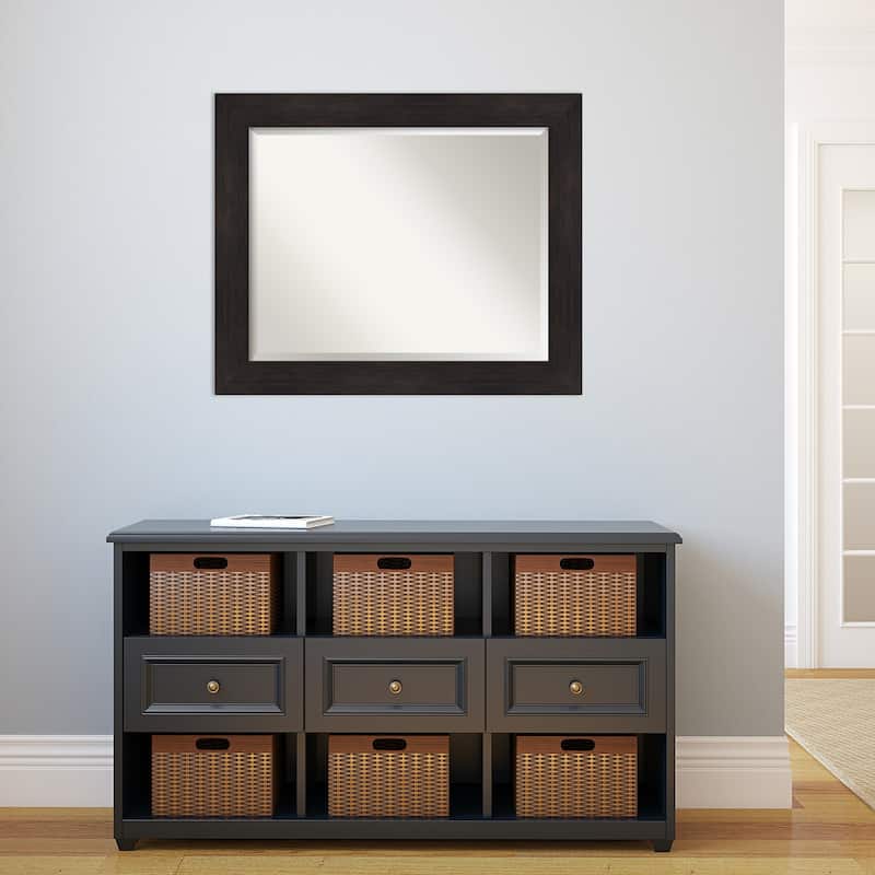 Beveled Wall Mirror - Furniture Espresso Frame - Furniture Espresso