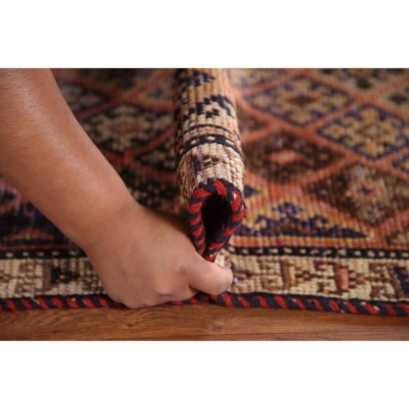 Qashqai Persian Antique Runner Rug Handmade Foyer Wool Carpet - 3'3"x 7'4"