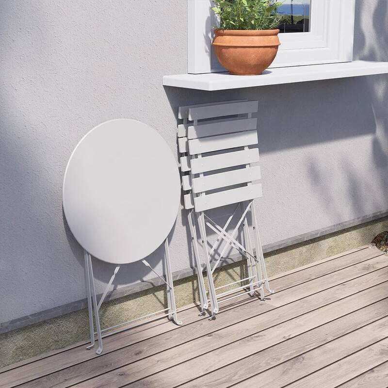 3 Piece Foldable Patio Set, Bistro Set, Outdoor Table and Chairs
