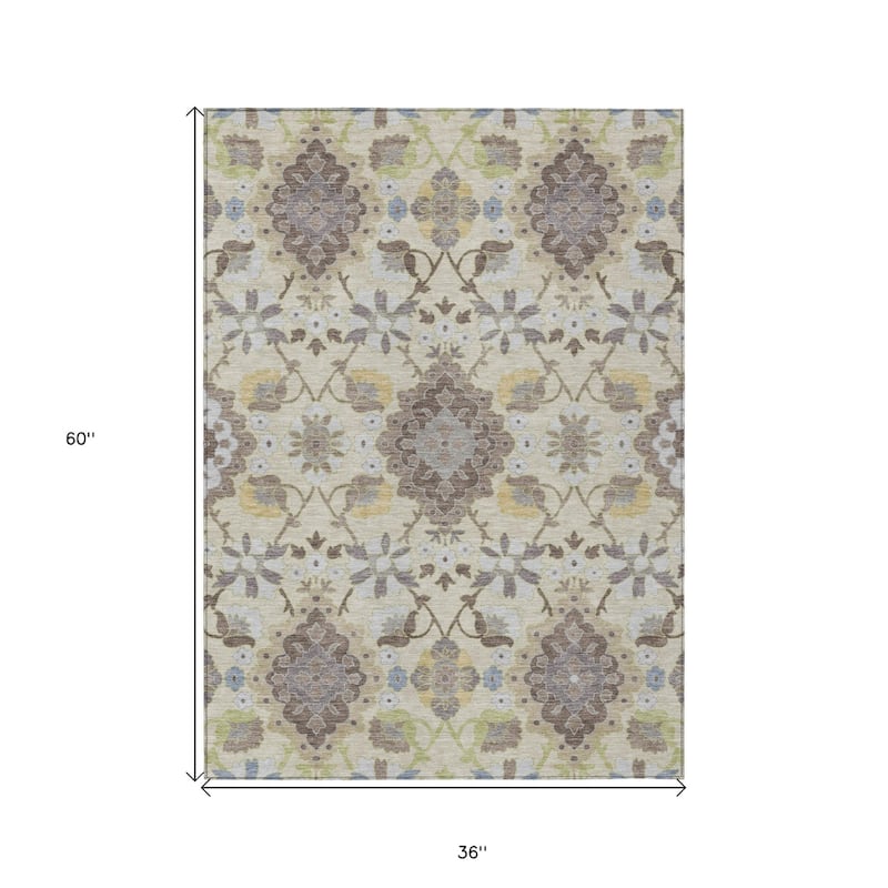HomeRoots Oriental Traditional Rectangle Outdoor Rug