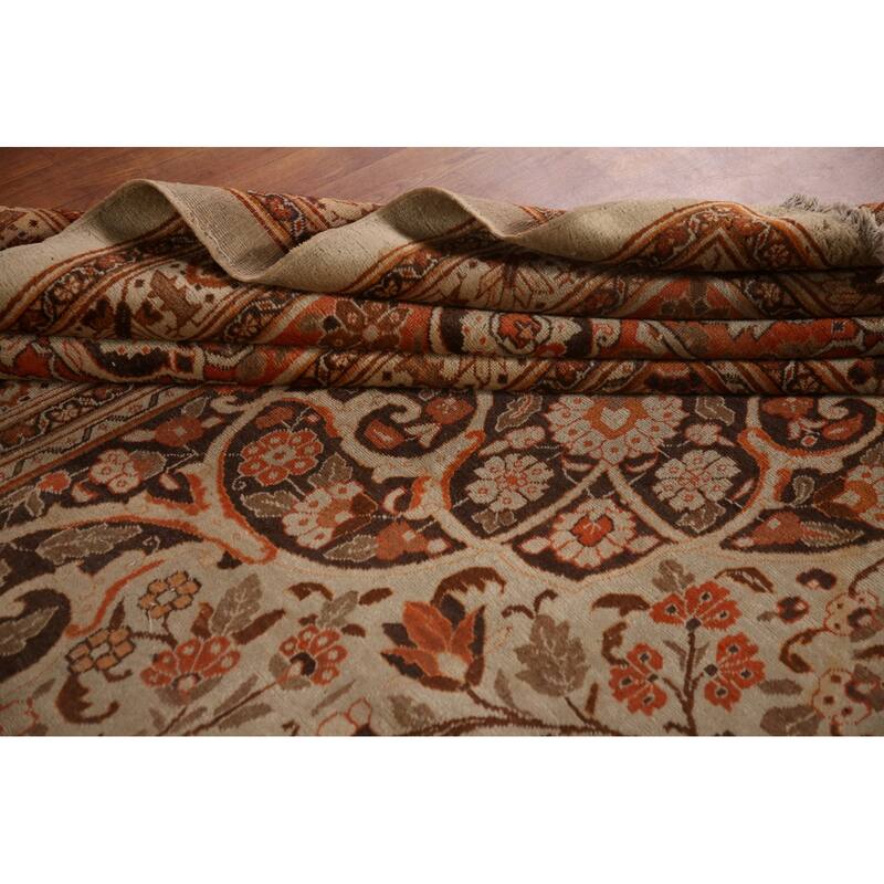 Antique Tabriz Haj Jalili Persian Rug Handmade Floral Wool Carpet - 13'5" x 18'9"