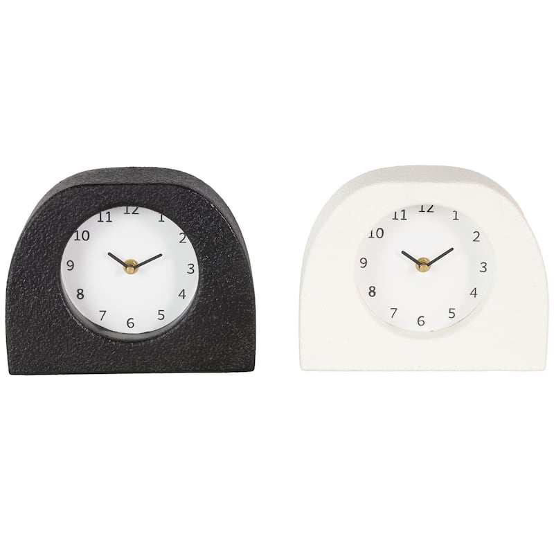Metal Textured Clock with Gold Accents - Set of 2 Multi Colored - Roche River Decor - Multi Colored