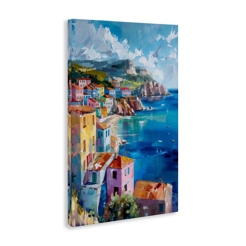 Stupell View Over Coastal Town Canvas Wall Art Design By LSR Design Studio