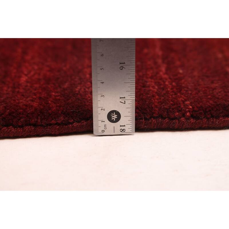 ECARPETGALLERY Hand-knotted Pak Finest Gabbeh Dark Red Wool Rug - 5'3 x 7'10