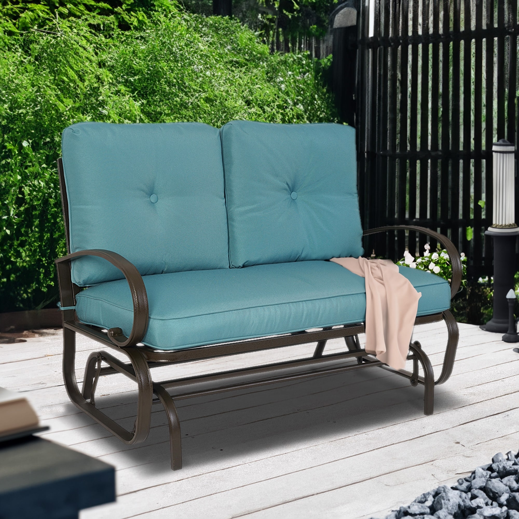 Kozyard Cozy Two Rocking Love Seats Glider Swing-image