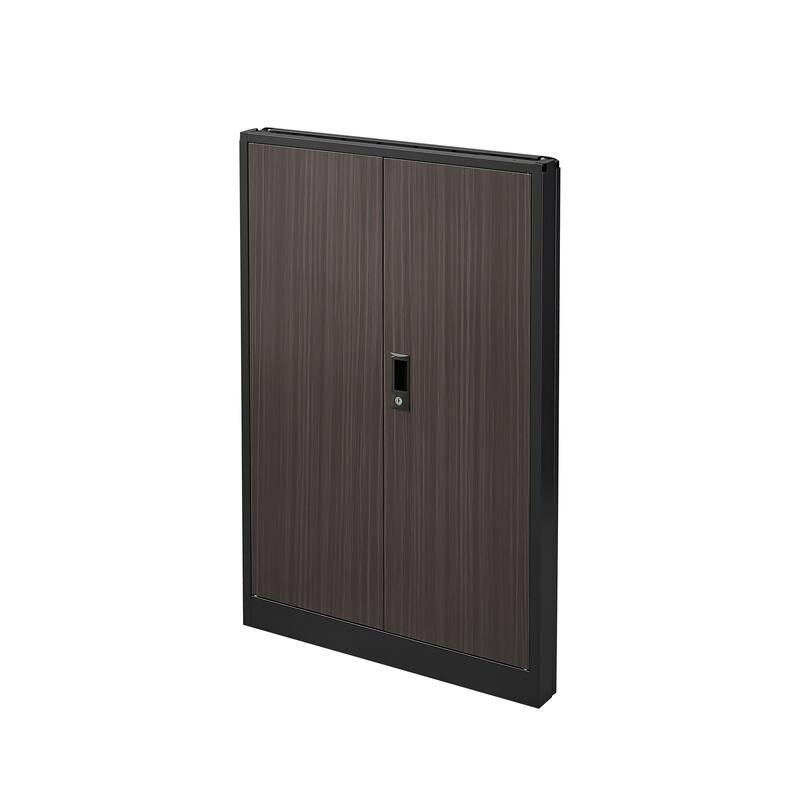 Modern File Cabinet Folding Document Storage Cabinet with Doors, Adjustable Shelves and Locks, for Home Office, School, Garage