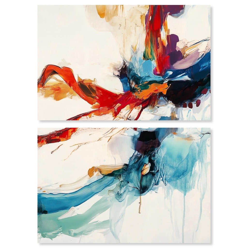 Vibrant Palette I Canvas Set of 2 by Art Remedy, Gallery Wrapped