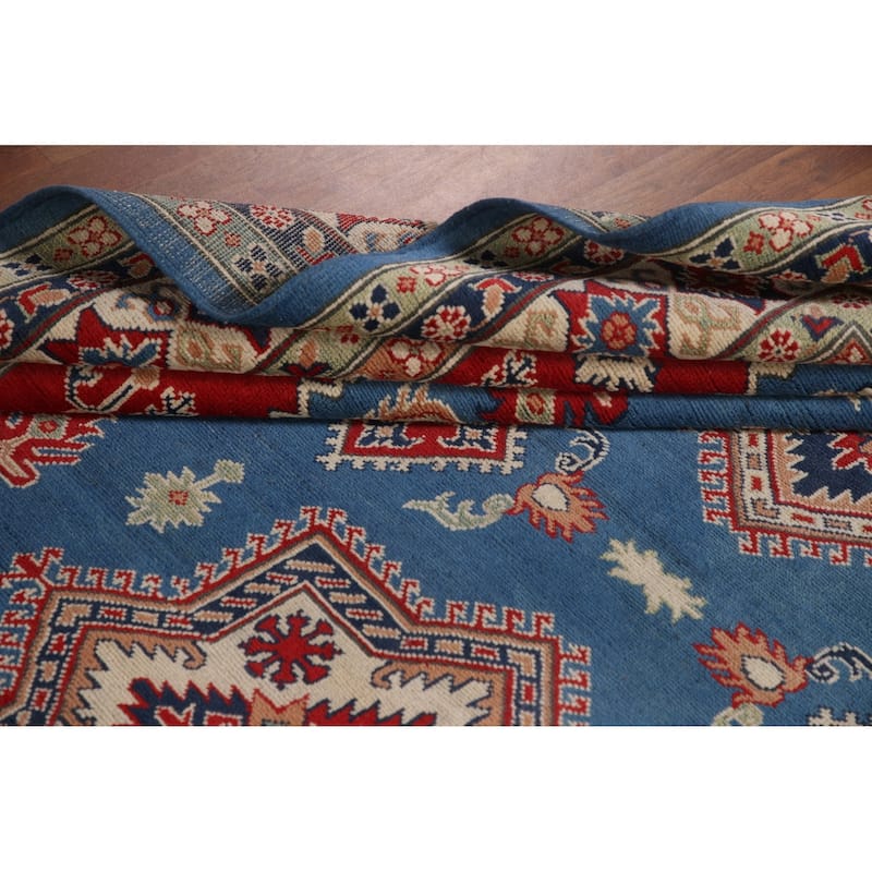 Blue Kazak Oriental Area Rug Wool Carpet - 8'2" x 11'9"