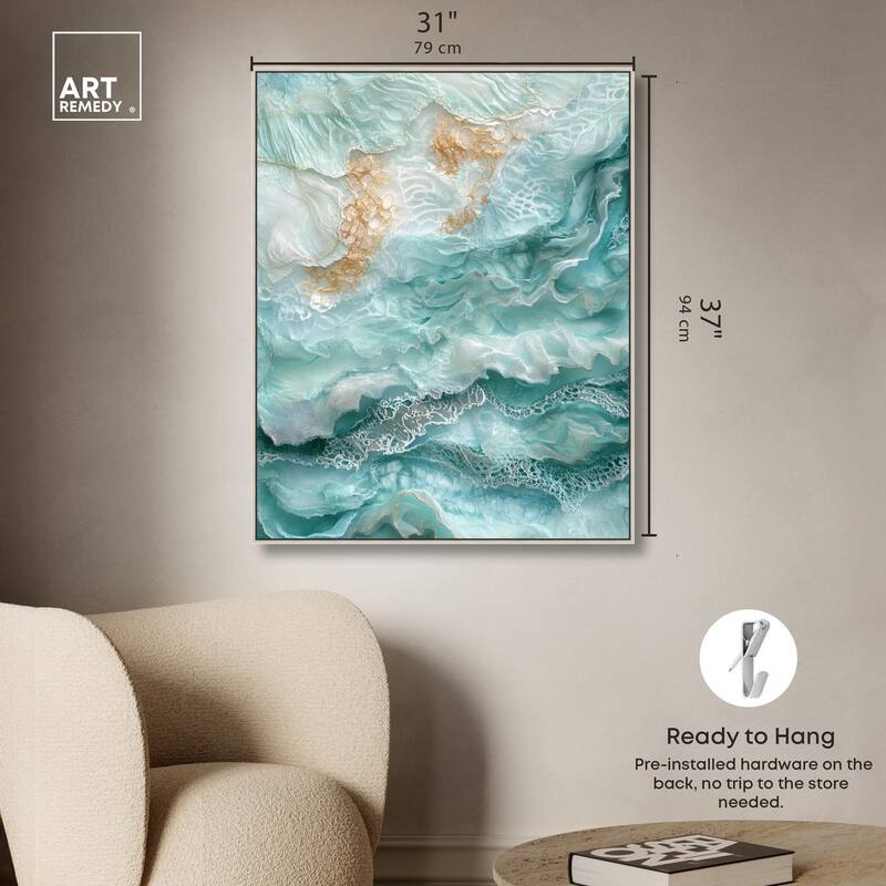Teal Tiered Turbulence Canvas by Art Remedy