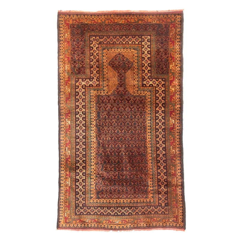 ECARPETGALLERY Hand-knotted Teimani Dark Grey Wool Rug - 2'8 x 4'7