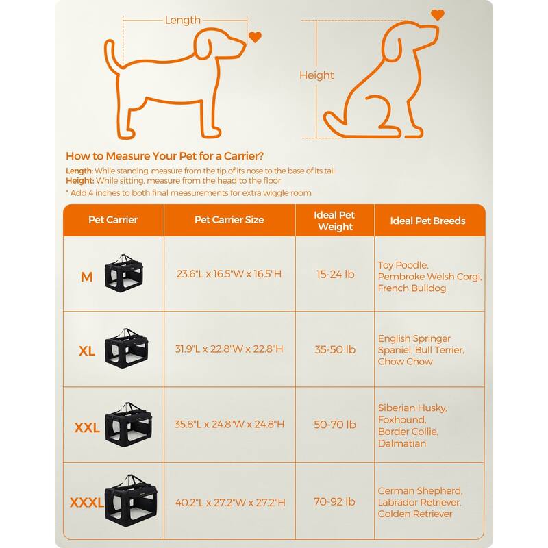 Convenient and Comfortable Pet Carriers for Dogs in Black, Portable and Foldable
