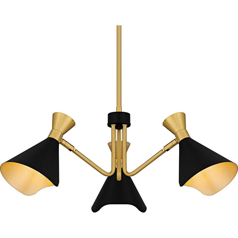 Arden 3-Light Matte Black Chandelier