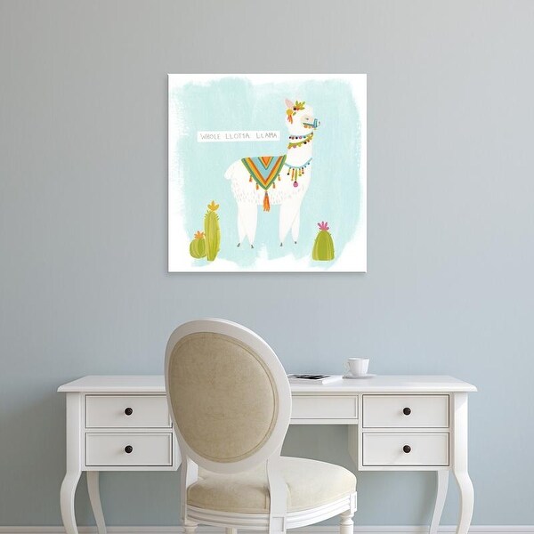 Easy Art Prints June Erica Vess's 'Pom Pom Llama Rama II' Premium Canvas Art