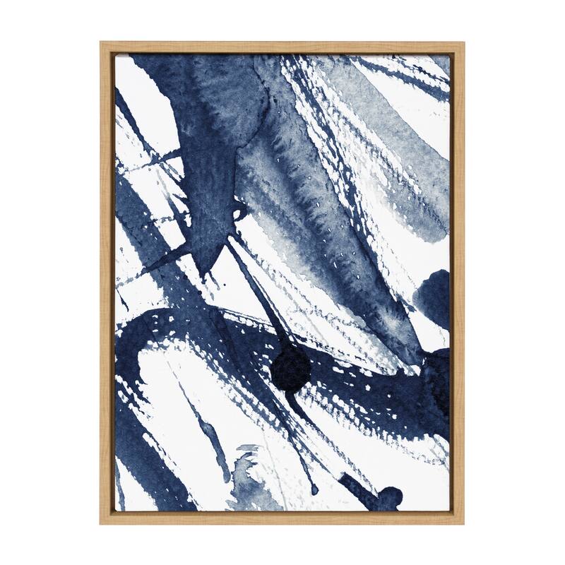 Kate and Laurel Sylvie Indigo Framed Canvas by Amy Peterson Art Studio - 18x24 - Plastic - Natural