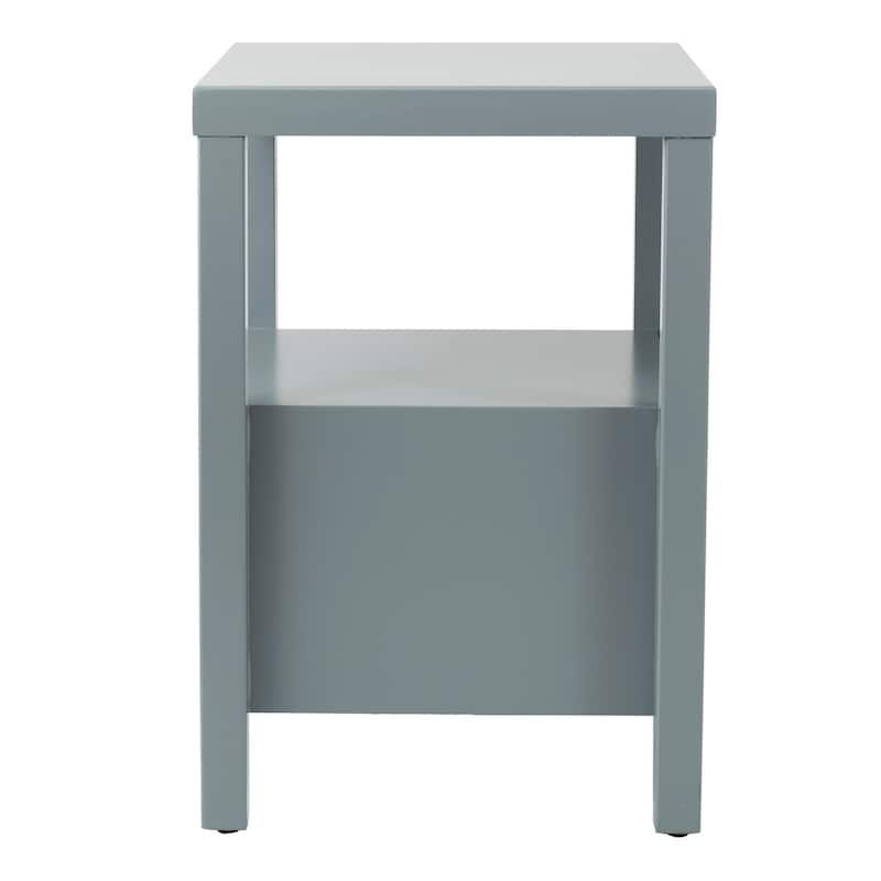 Painted Solid Acacia Wood Storage End Table by East at Main