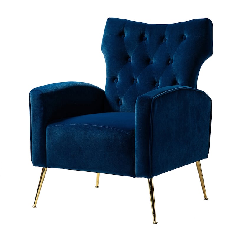 Abadiana Accent Tufted Chair with Metal Base by HULALA HOME