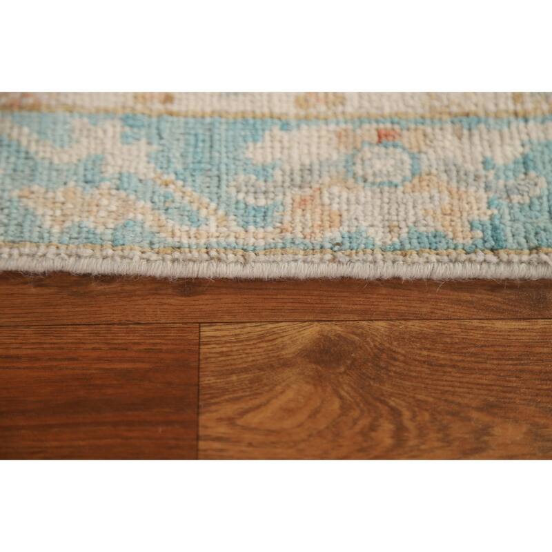 Hand Knotted Oriental 100% Wool Carpet Transitional Floral Greys & Charcoal Oushak Area Rug - 3' 0'' X 2' 0''