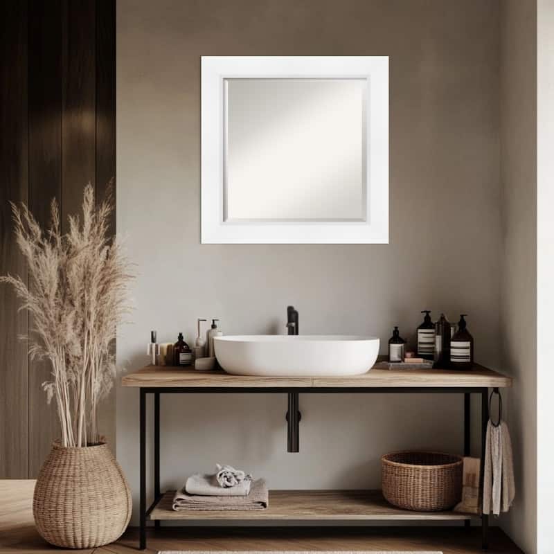 Sloped Beveled Framed Bathroom Vanity Wall Mirror