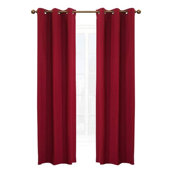 slide 2 of 13, ThermaLogic Weathermate Insulated Cotton Grommet Curtain Panel - Pair 40" x 54" - Burgundy