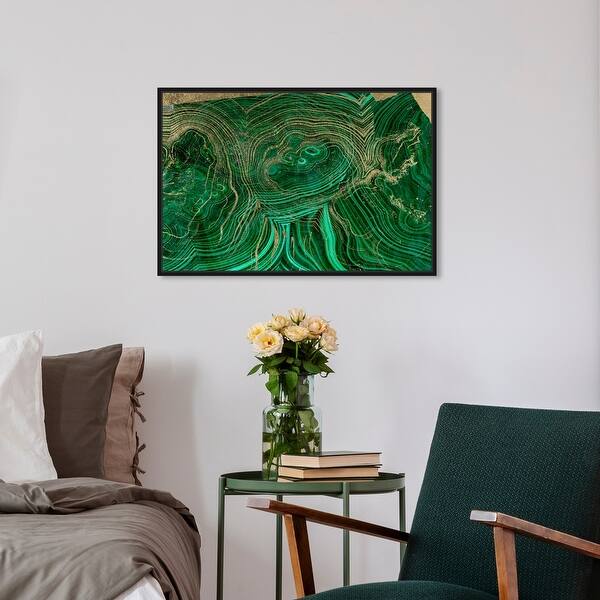 Oliver Gal Emerald Agate Abstract Wall Art Framed Canvas Print Crystals Green Gold Overstock 31794440 Green home decor accessories add depth and texture to walls making your home feel like an unique expression of you. usd