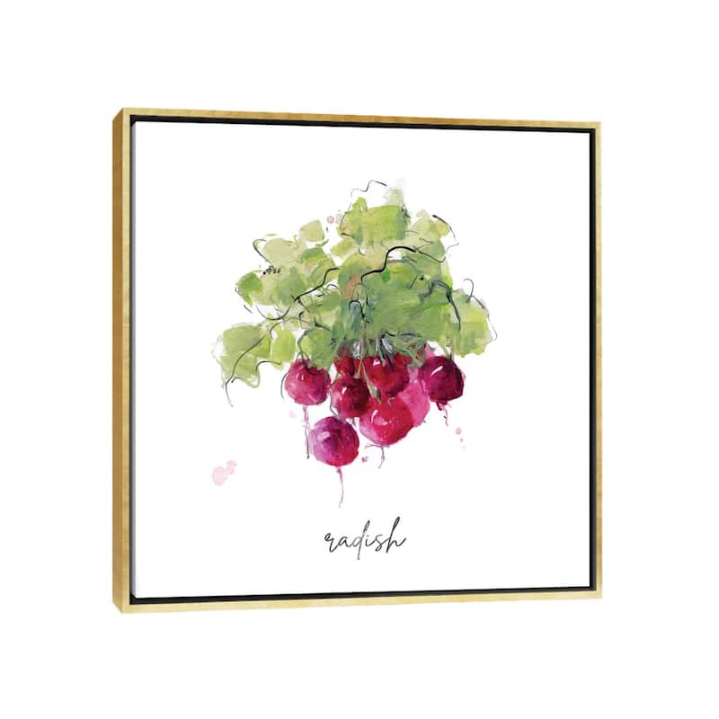 iCanvas "Sketch Kitchen Radish" by Sally Swatland Framed - Gold - 26x26