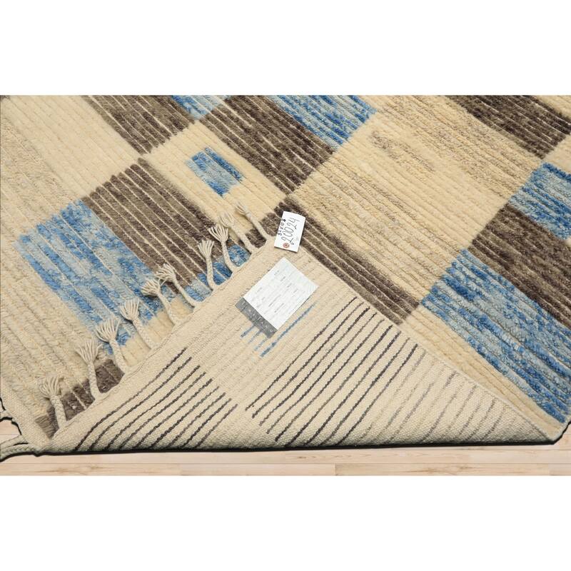 8'2''x10'8'' Tibetano Hand Knotted Wool Ivory Modern & Contemporary Boho Rug - 8' 2'' x 10' 8''