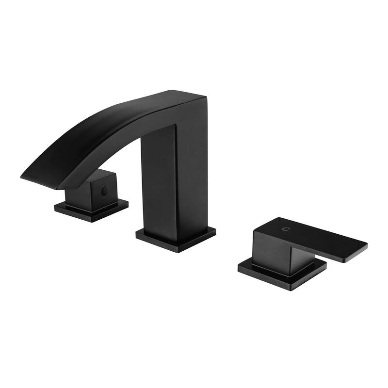 Widespread Bathroom Faucet Waterfall 3 Holes Bathroom Sink Faucet Double Handle Modern 8 Inche Basin Vanity Taps With Valve