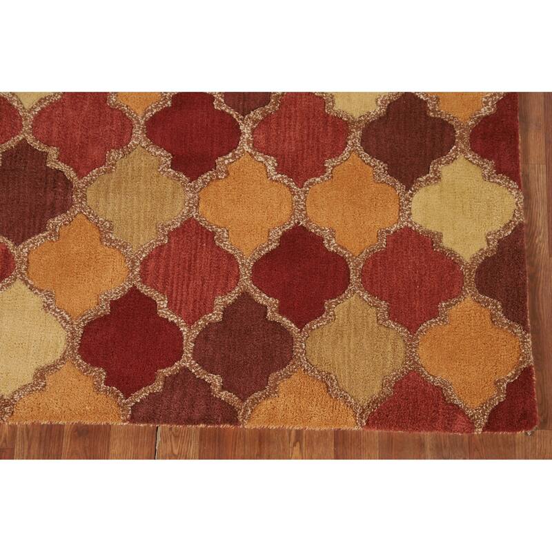 Trellis Gabbeh Indian Area Rug Hand-Tufted Wool Carpet - 5'0" x 8'0"