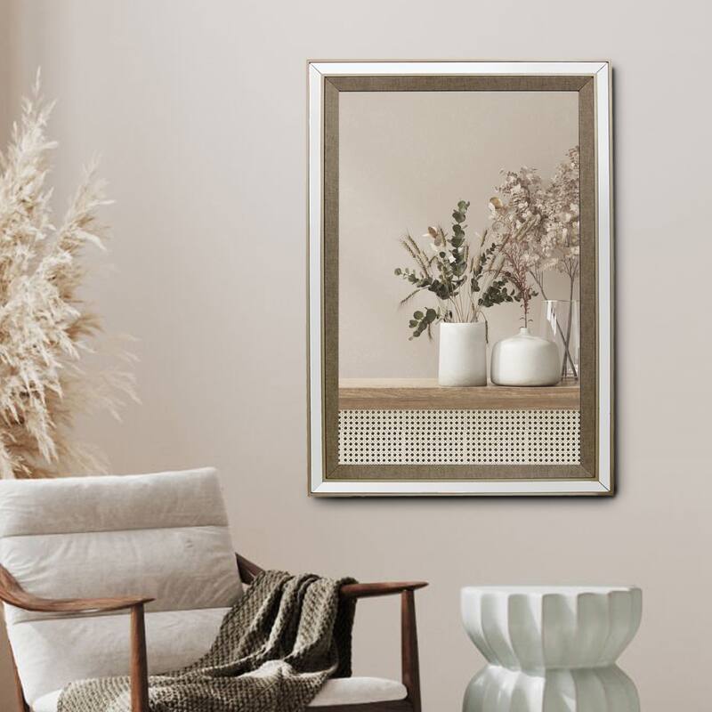 Rectangular Accent Wall Mirror - 47'' H X 32'' W X 1.26'' D - 47'' H X 32'' W X  1.26'' D - Champagne/Gold