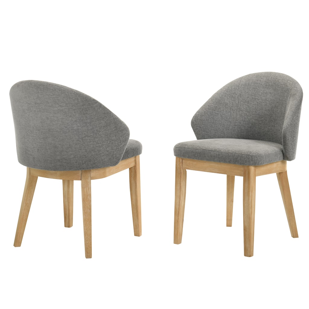 Casper Modern Fabric Upholstered Dining Chair with Wooden Legs
