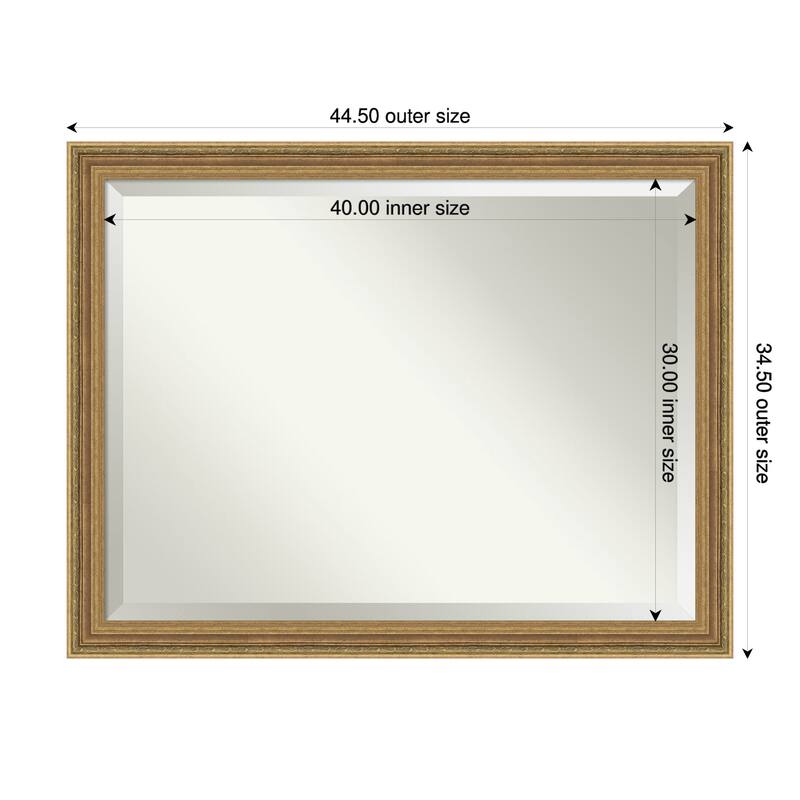 Elliot Gold Beveled Framed Bathroom Vanity Wall Mirror - Elliot Gold - 45 x 35 in