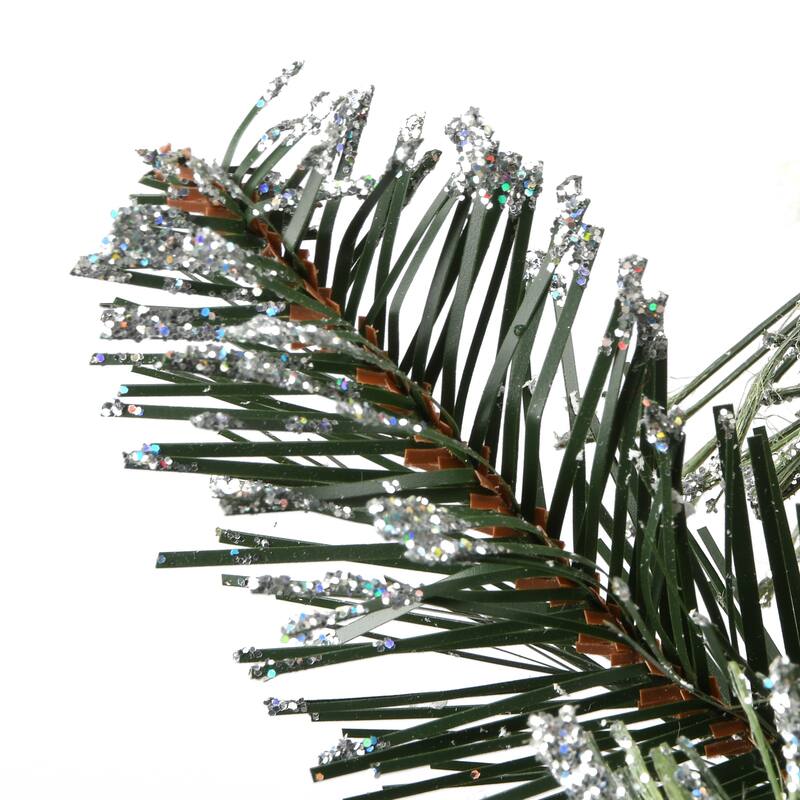 National Tree Company 30 in.Glittery Bristle Pine Wreath with Dual Color LED Cosmic Lights - 30 in