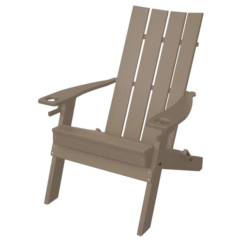 Poly Hampton Folding Adirondack Chair with 2 Cupholders